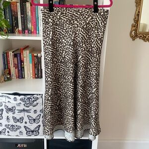 Apparis Leopard Print Silk Midi
